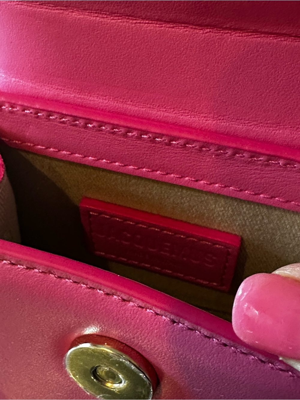 New with Tag! Authentic Jacquemus Hot Pink Mini Top-Handle Bag Crossbody - Picture 11 of 14